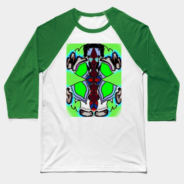 Alien on reflective green Baseball T-Shirt by Love you guys